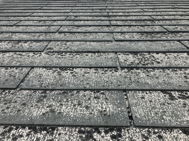 名古屋市北区でノンアスベストの化粧スレート屋根の現調・退色がきになり塗装を検討
